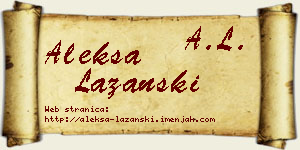 Aleksa Lazanski vizit kartica